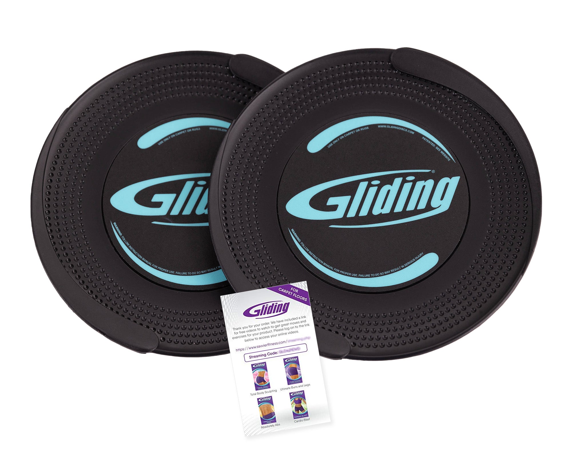 Gliding Discs - pair for Carpeted Floors (Purple, Black)