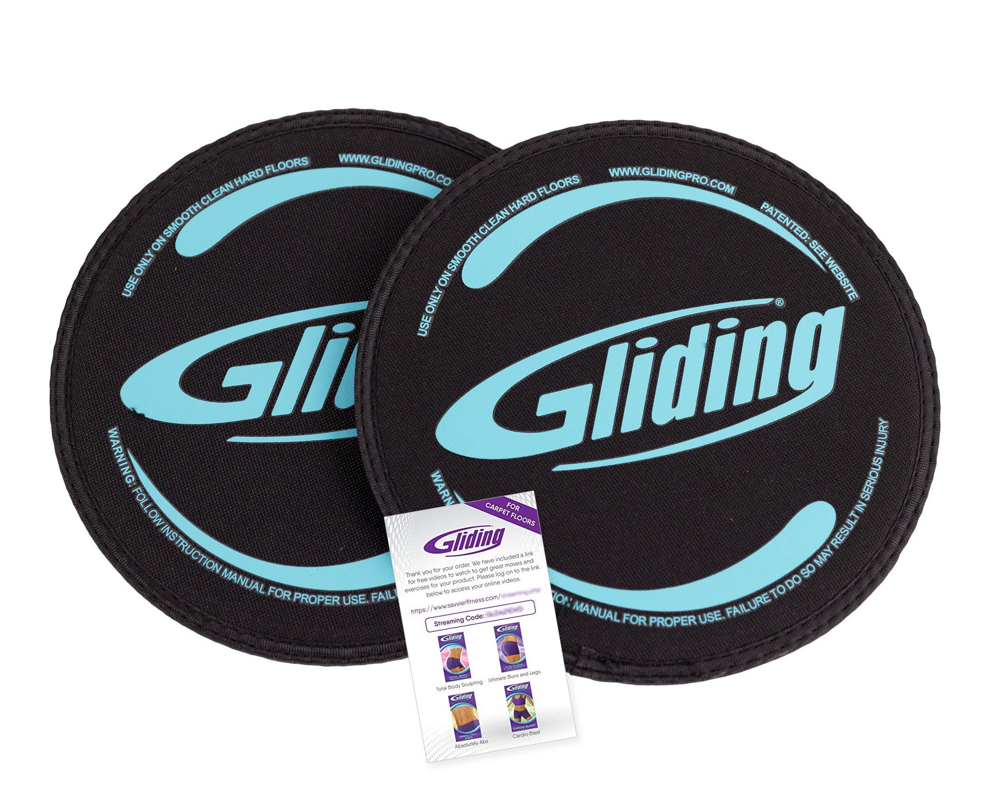 Gliding Discs - 12 Pair Studio Pack - Hardwood Floors (Purple, Black)