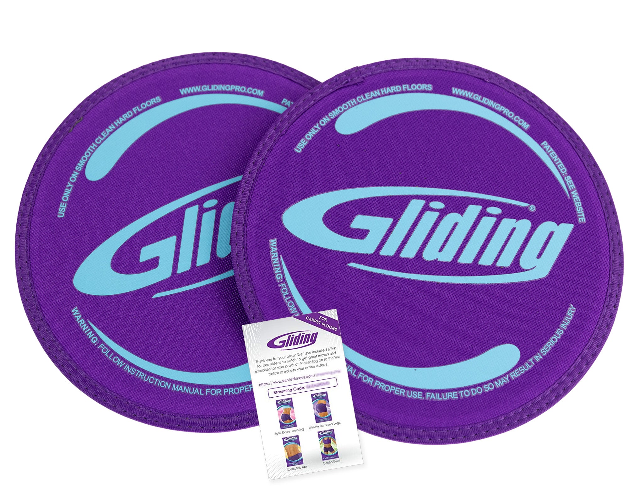 Gliding Discs - 12 Pair Studio Pack - Hardwood Floors (Purple, Black)