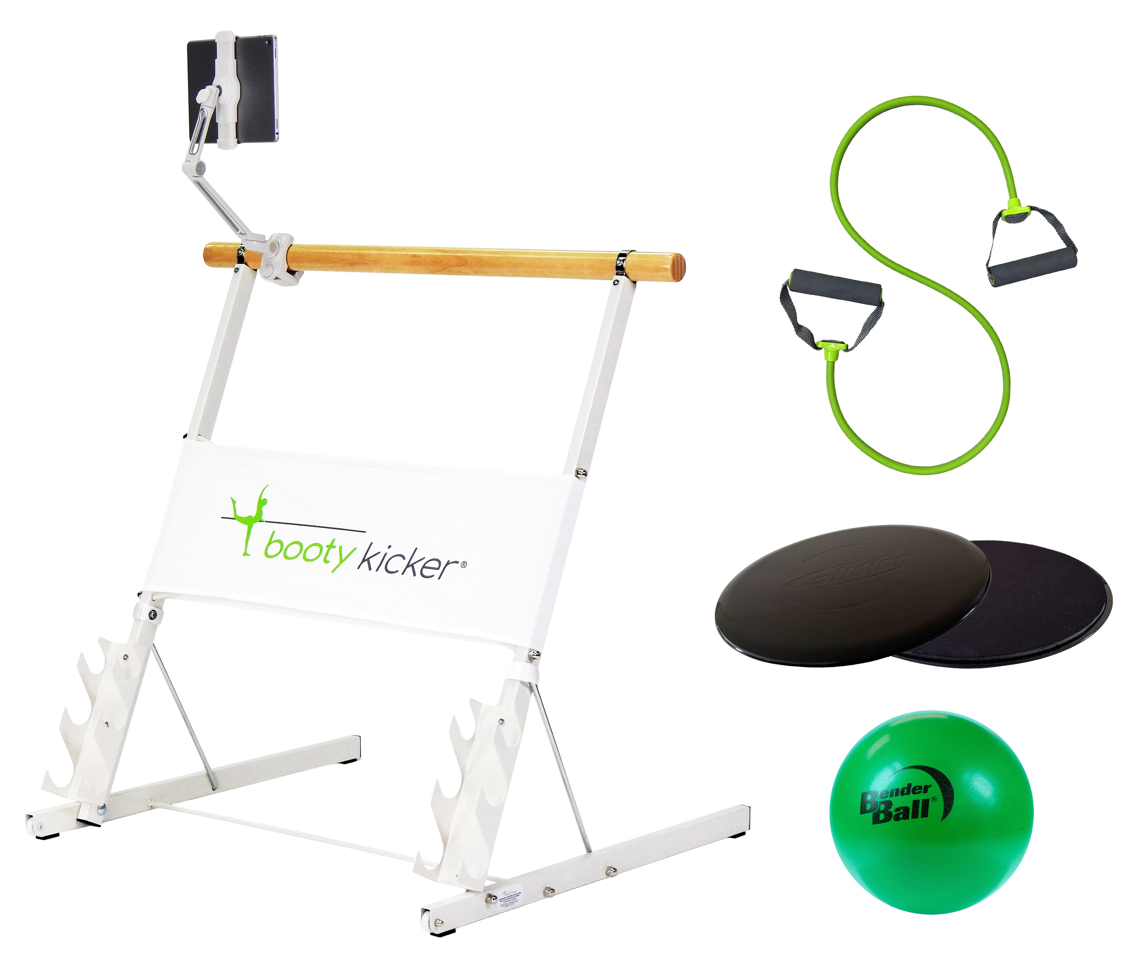 Complete Booty Kicker Barre At Home Bundle with workout accessories